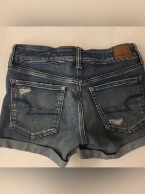 American Eagle Ripped Mid-rise Denim Shorts